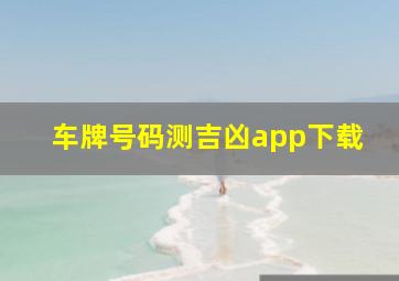 车牌号码测吉凶app下载