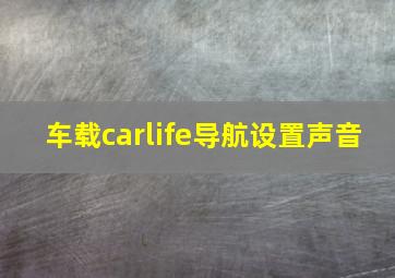 车载carlife导航设置声音