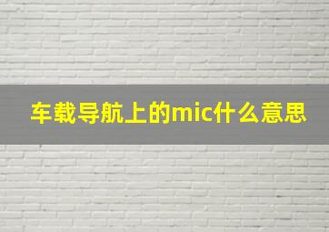 车载导航上的mic什么意思