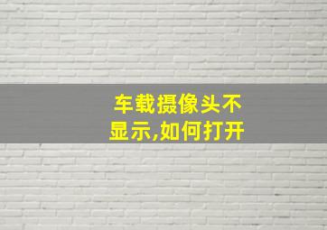 车载摄像头不显示,如何打开