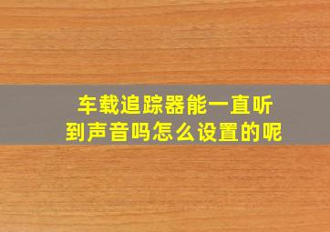 车载追踪器能一直听到声音吗怎么设置的呢