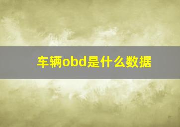 车辆obd是什么数据