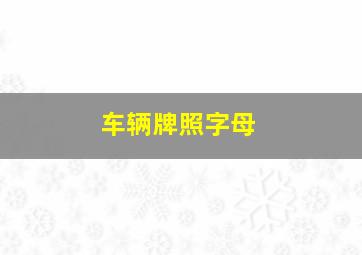 车辆牌照字母