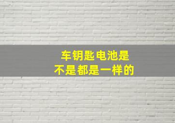 车钥匙电池是不是都是一样的