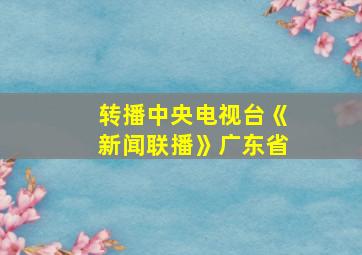 转播中央电视台《新闻联播》广东省