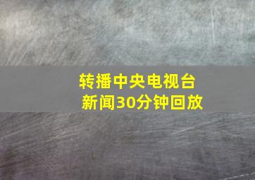 转播中央电视台新闻30分钟回放