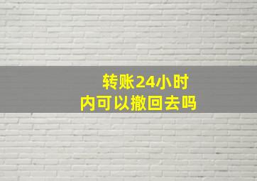 转账24小时内可以撤回去吗