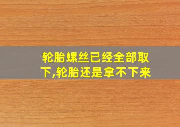 轮胎螺丝已经全部取下,轮胎还是拿不下来