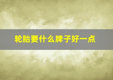 轮胎要什么牌子好一点