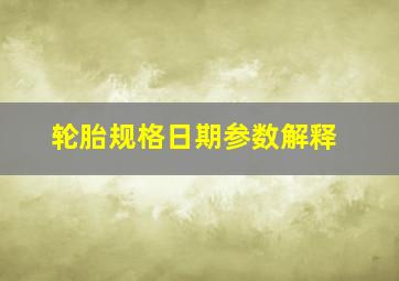 轮胎规格日期参数解释