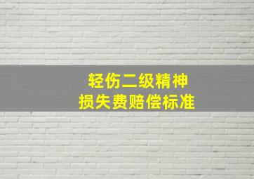 轻伤二级精神损失费赔偿标准