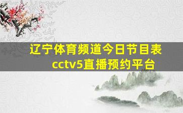 辽宁体育频道今日节目表cctv5直播预约平台