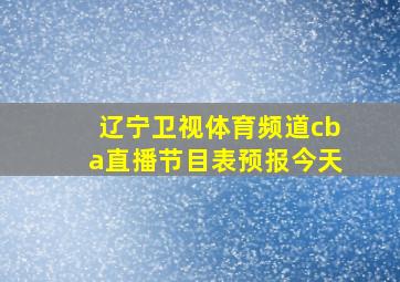 辽宁卫视体育频道cba直播节目表预报今天