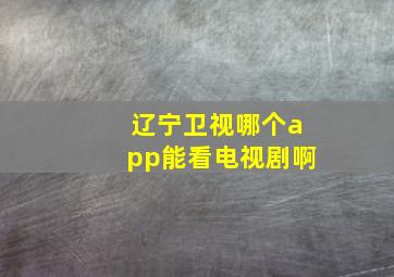 辽宁卫视哪个app能看电视剧啊