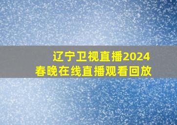 辽宁卫视直播2024春晚在线直播观看回放