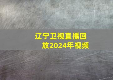 辽宁卫视直播回放2024年视频