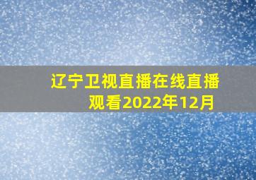 辽宁卫视直播在线直播观看2022年12月