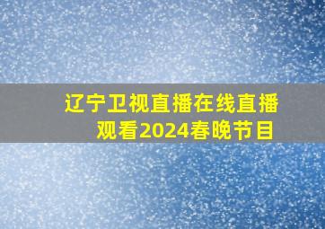 辽宁卫视直播在线直播观看2024春晚节目