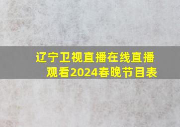 辽宁卫视直播在线直播观看2024春晚节目表