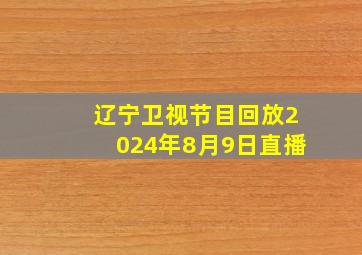 辽宁卫视节目回放2024年8月9日直播