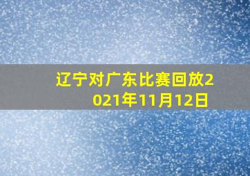 辽宁对广东比赛回放2021年11月12日