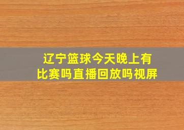 辽宁篮球今天晚上有比赛吗直播回放吗视屏