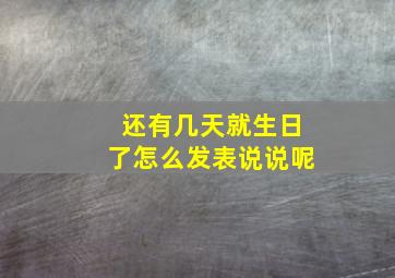 还有几天就生日了怎么发表说说呢