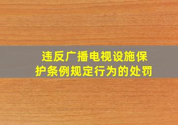 违反广播电视设施保护条例规定行为的处罚