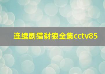 连续剧猎豺狼全集cctv85