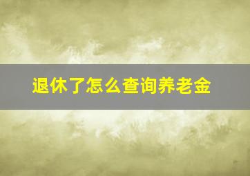 退休了怎么查询养老金