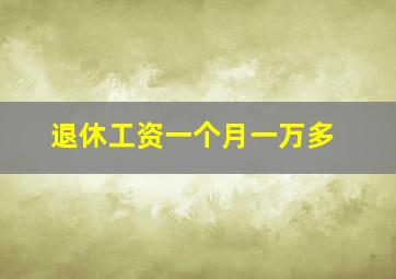 退休工资一个月一万多