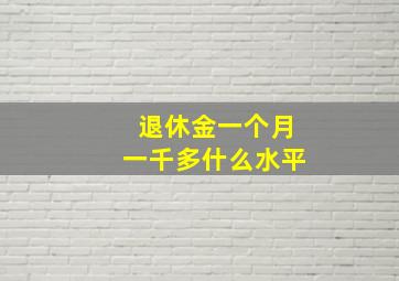 退休金一个月一千多什么水平