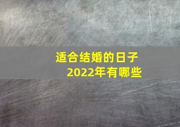 适合结婚的日子2022年有哪些