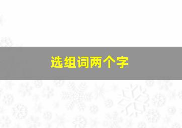 选组词两个字