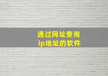 通过网址查询ip地址的软件