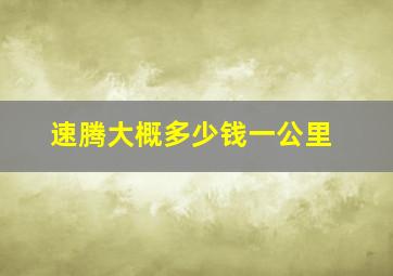 速腾大概多少钱一公里