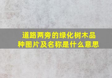 道路两旁的绿化树木品种图片及名称是什么意思