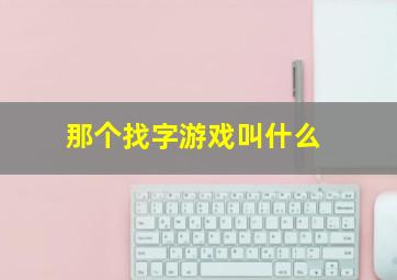 那个找字游戏叫什么