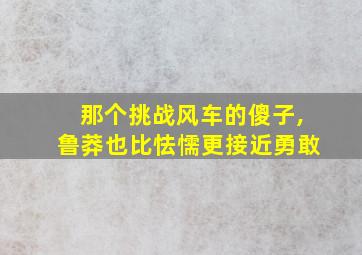 那个挑战风车的傻子,鲁莽也比怯懦更接近勇敢