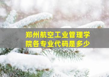 郑州航空工业管理学院各专业代码是多少