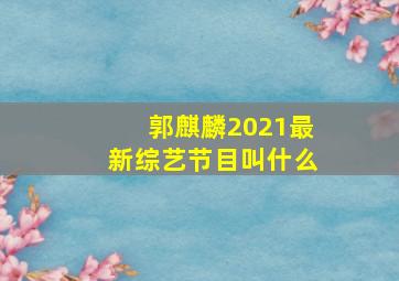 郭麒麟2021最新综艺节目叫什么