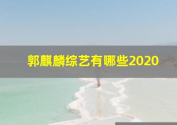 郭麒麟综艺有哪些2020