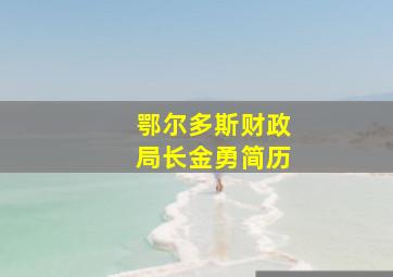 鄂尔多斯财政局长金勇简历