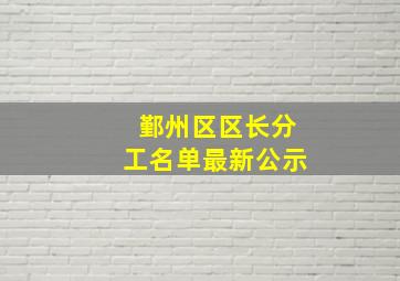 鄞州区区长分工名单最新公示