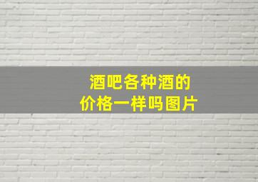 酒吧各种酒的价格一样吗图片