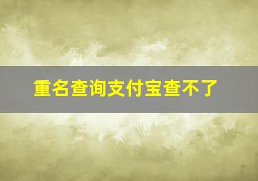 重名查询支付宝查不了