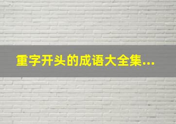 重字开头的成语大全集...