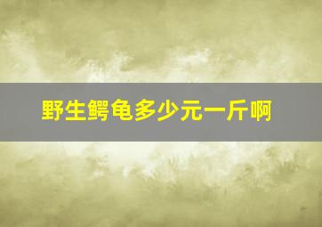 野生鳄龟多少元一斤啊