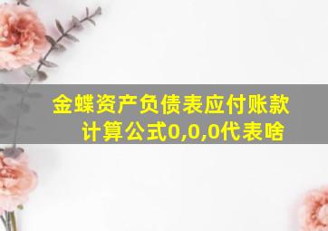 金蝶资产负债表应付账款计算公式0,0,0代表啥