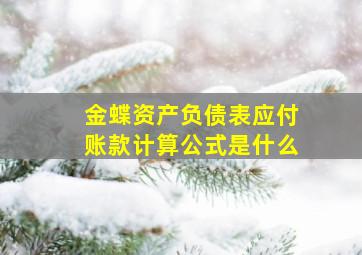 金蝶资产负债表应付账款计算公式是什么